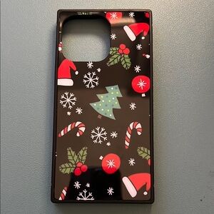 Festive Black Phone Case with Holiday Design - iPhone 13 PRO